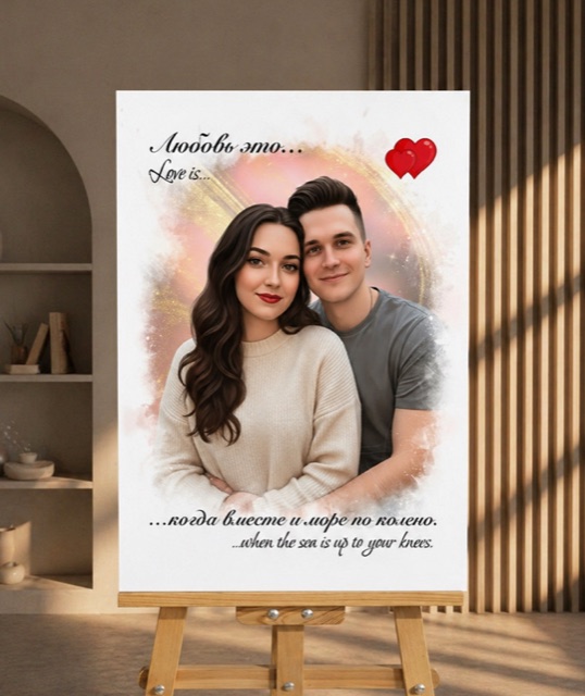 Love is - портрет на холсте